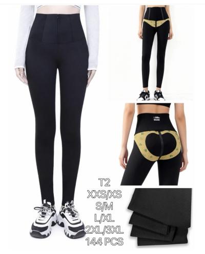 Лосіни жіночі безшовні з ефектом push-up чорний xxs/xs; s/m; l/xl; 2xl/3xl 6шт s/m; l/xl ×2) мод: T2