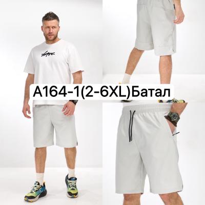 Шорты мужские батал серый плащевка А164-1