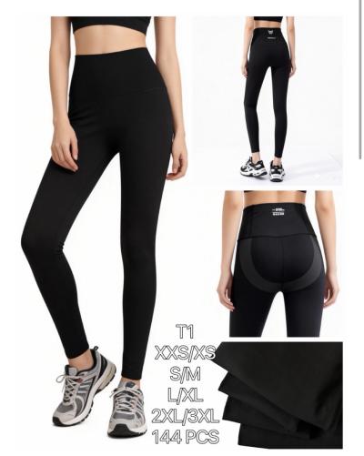 Лосины женские безшова з ефектом push-up чорний xxs/xs; s/m; l/xl; 2xl/3xl 6шт s/m; l/xl ×2) мод: T1
