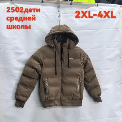 Подростковая ветровка ткань коричневый цвет серый 2xl-4xl модель 2502