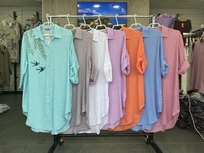 Женская туника ткань лен один цвет в упаковке размер 1xl-4xl модель 503