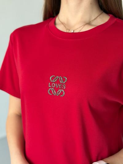 Футболки женские Полированный котон  XL/XXL длина 63 объем груди 53 (6шт) Различные цвета-3