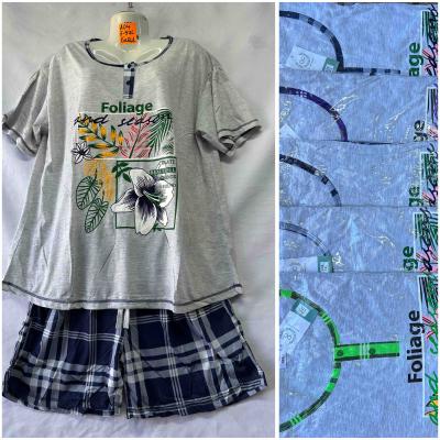 Пижама (футболка +шорты) разный цвет трикотаж размер 5XL-9XL А04