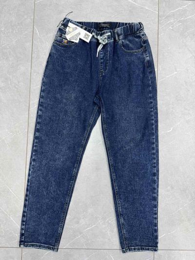 Джинсы женские батал синие стрейтч cotton mom размер 30-36