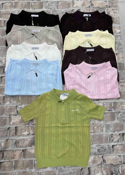 Поло женское вязаный трикотаж с коротким рукавом one size 5 шт в упаковке не дорого от прямого поставщика