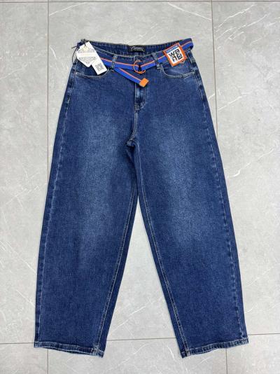 Джинсы женские полубатал синие стрейтч cotton baggy