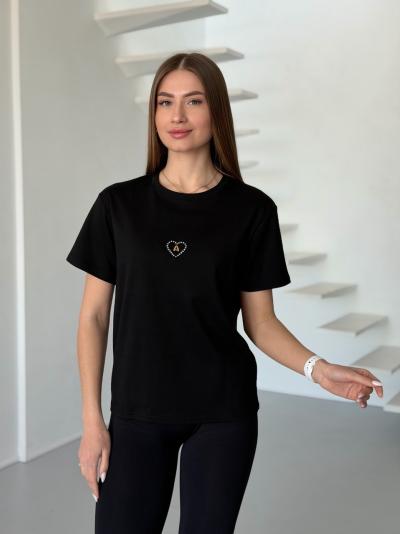 Футболки женские Полированный котон  XL/XXL длина 63 объем груди 53 (5шт) Различные цвета-1