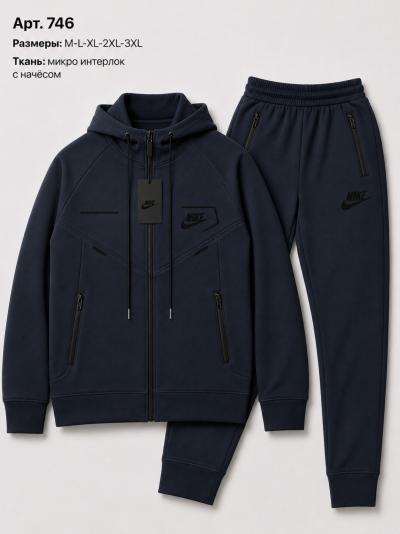 Костюмы мужские ткань микро интерлок цвет темно синий размер M-L-XL-2XL-3XL модель 746