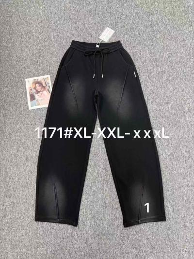 Женские джинсы ткань стрейч коттон цвет черный размер xl-xxl модель 1171