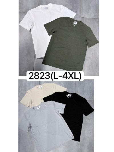 Футболка мужской трикотаж  L-4XL Упаковка один цвет 5размер/чёны/кофе/коричевый /беля