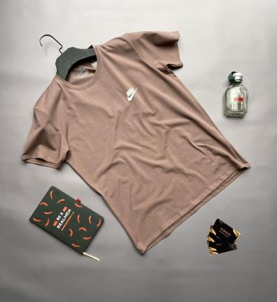 Футболка мужская nike коричневая трикотаж турецкий размер S-2XL