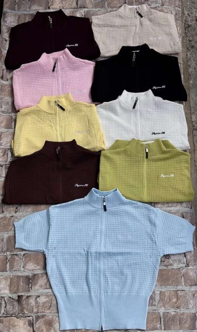 Поло женское вязаный трикотаж с коротким рукавом one size 5 шт в упаковке не дорого от прямого поставщика