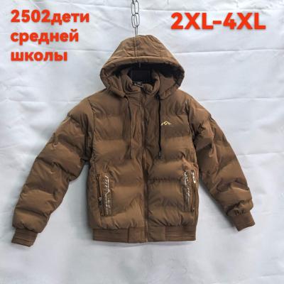Подростковая ветровка ткань коричневый цвет серый 2xl-4xl модель 2502