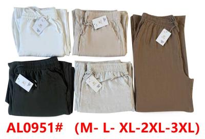 Брюки женские на пряма один цвет Размер M-L-XL-2XL-3XL{5пачка}лён тонкие