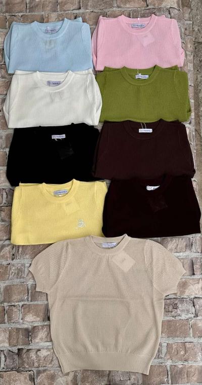 Поло женское вязаный трикотаж с коротким рукавом one size 5 шт в упаковке не дорого от прямого поставщика