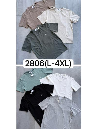 Футболка мужской трикотаж  L-4XL Упаковка один цвет 5размер/чёны/кофе/коричевый /беля